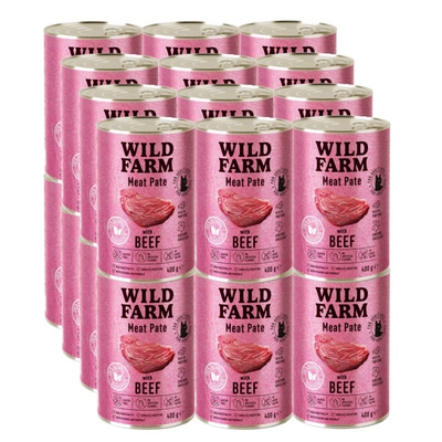 WILD FARM Pate Beef 24x400g - glutenfreies Katzenfutter