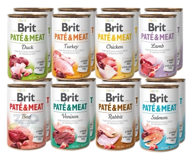 BRIT PATE & MEAT Mix 16x400g 8 Geschmacksrichtungen
