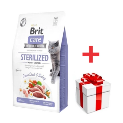 Brit Care Cat Grain-Free Sterilised Weight Control mit Ente und Pute 7kg + eine Überraschung für Ihre Katze GRATIS!