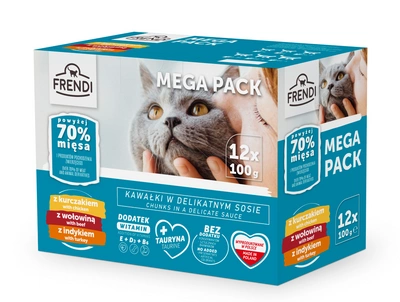Frendi Katzensäckchen (Huhn/Rind/Pute) 12x100g