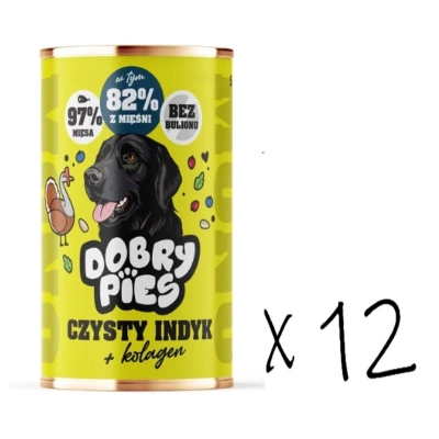 Dobry Pies Mono Truthahn mit Kollagen 12x400g