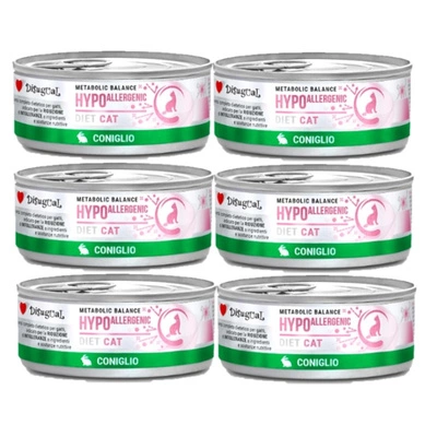 Disgual Nassfutter für Katzen, Veterinär, hypoallergen, Kaninchen (erwachsen), 6x85 g