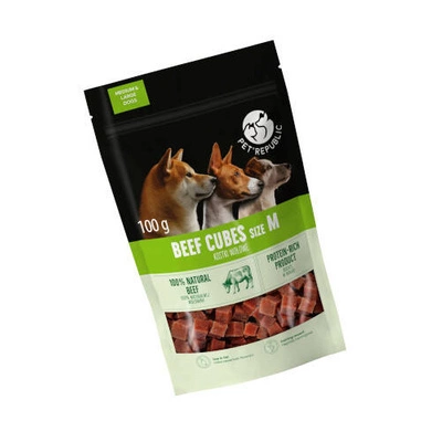 PetRepublic Rindfleischwürfel Leckerli für Hunde 100g M