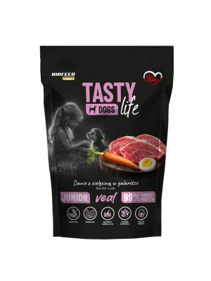 Tasty Dogs Life Junior Kalbfleisch in Geleeschale 500g