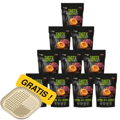 Tasty Dogs Life Hirsch in Geleeschale 10x500g + Miskomata GRATIS!