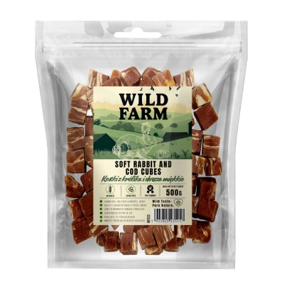 WILD FARM Kaninchen- und Kabeljau-Würfel, weiche 500g Hundeleckerli