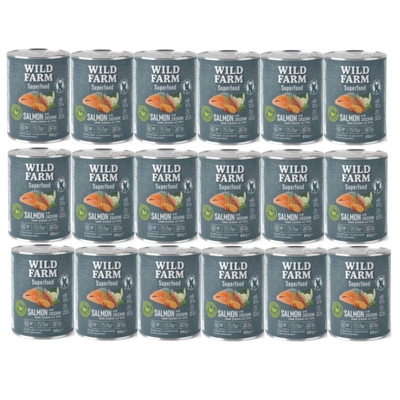 WILD FARM Superfood Lachs (Lachs mit Zucchini, Süßkartoffeln und Kräutern) 18x800g getreidefreies Hundefutter