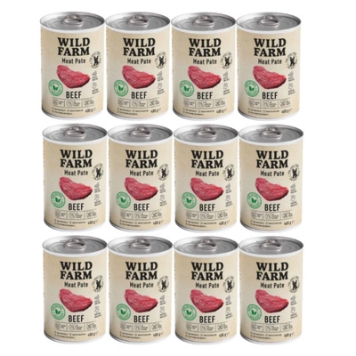 Wild Farm Pate Beef 12x400g glutenfreies Hundefutter