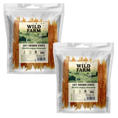 WILD FARM weiche Hähnchenstreifen 2x500g Hundeleckerli