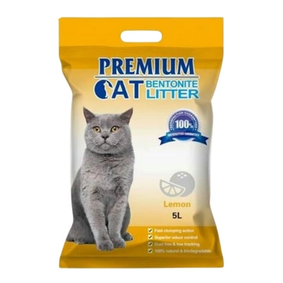 Premium-Katzenklumpstreu aus Bentonit - Zitrone für Katzen 5L