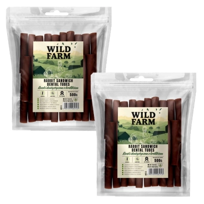 WILD FARM Dental Tubes mit Kaninchen 2x500g Hundeleckerli