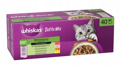 WHISKAS TASTY MIX Nassfutter für Katzen Chefkoch-Auswahl in Soße 40 x 85 g