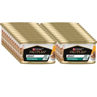 PRO PLAN Adult Feuchtes Hühnerpasteten-Nassfutter für Katzen, 24x85 g