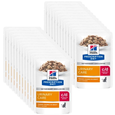 HILL'S PD Prescription Diet Feline c/d Urinary Stress Chicken 24x85g Beutel