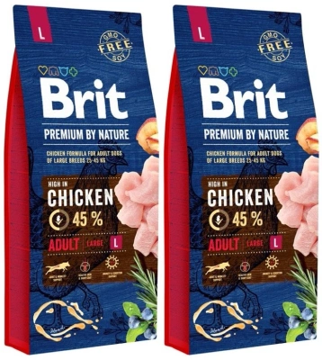 Brit Premium By Nature Adult L mit Huhn 2x15kg