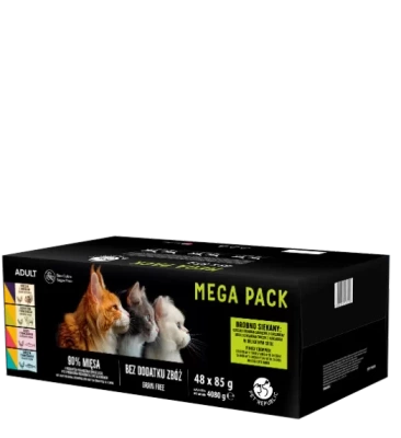 Pet Republic Nassfutter für Katzen, Brocken in zarter Sauce, MIX Fleisch- und Fischaromen, 48x85g