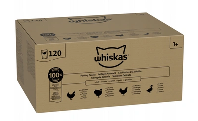 Whiskas Geflügel-Festmahl 120x85g Nassfutter für ausgewachsene Katzen in Gelee