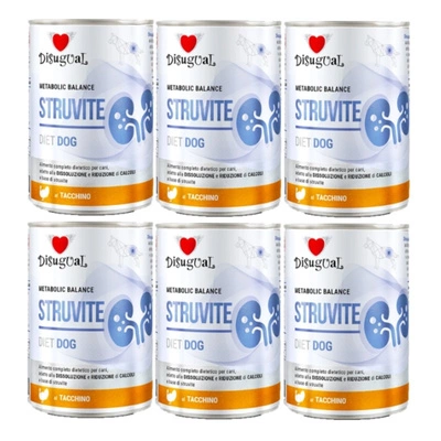 Disgual Veterinary Nassfutter für Hunde STRUVITE Truthahn (ausgewachsen) 6x400g