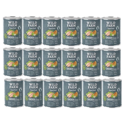 WILD FARM Superfood Huhn (Huhn mit Kürbis, Apfel und Kräutern) 18x800g getreidefreies Hundefutter