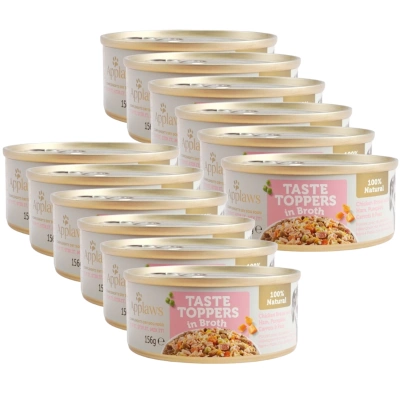Applaws Taste Toppers Natural Wet Dog Food Huhn mit Schinken und Gemüse 12x156g