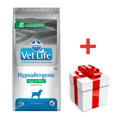 Farmina Vet Life Canine Hypoallergenic Egg&Rice 12kg + Überraschung für den Hund