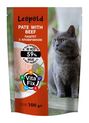Leopold Fleischpastete mit Rindfleisch für Katzen 100g