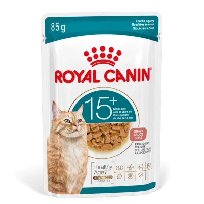 ROYAL CANIN Nassfutter für Katzen, Senioren ab 15 Jahren, Sauce 12 x 85 g