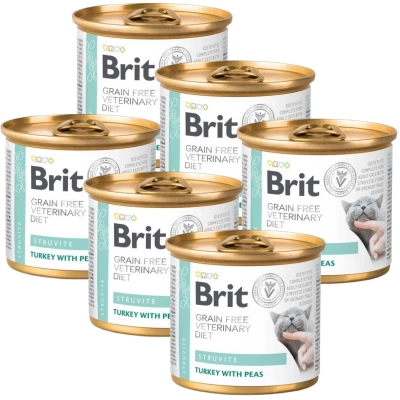Brit Grain Free Veterinary Diet Cat Struvite Truthahn mit Erbsen 6x200g