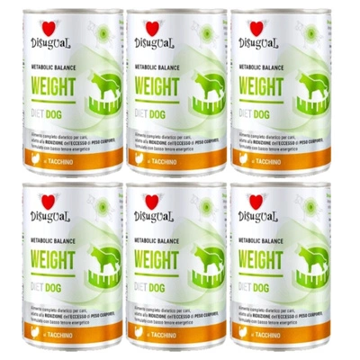 Disguial Nassfutter für Hunde, Veterinärqualität, Gewicht: Truthahn (ausgewachsen), 6x400 g