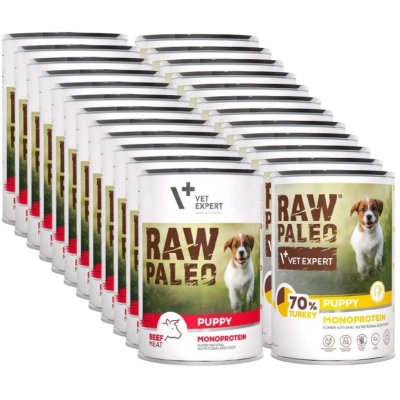 Vetexpert Raw Paleo Welpe Gemischte Geschmacksrichtungen 24x400g