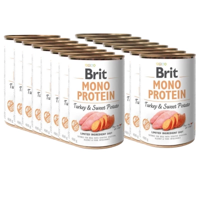 Brit Mono Protein mit Pute und Süßkartoffeln 18x400g