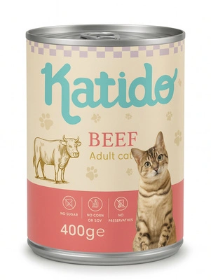 Katido Nassfutter für Katzen mit Rindfleisch 400 g