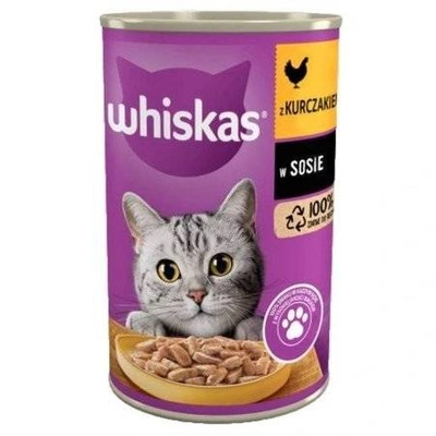 WHISKAS Nassfutter 1+ mit Huhn in Sauce 400g