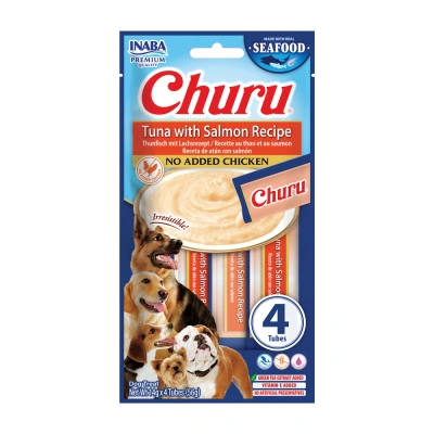 INABA Dog Churu (Fischbasis) Thunfisch Lachs 4x14g (56g)