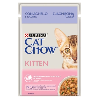 Purina Cat Chow Kitten Lamm und Zucchini in Sauce 85g