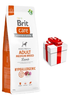 BRIT CARE Hund Hypoallergen Adult Mittlere Rasse Lamm 12kg + Überraschung für den Hund