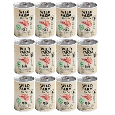 Wild Farm Pate Pork 12x400g glutenfreies Hundefutter