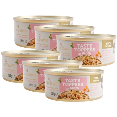 Applaws Taste Toppers Natural Wet Dog Food Huhn mit Schinken und Gemüse 6x156g