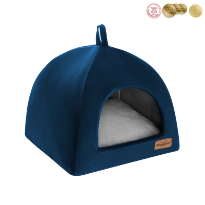 RECOBED Hundebox Welurove navy blau S 40x40cm