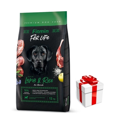 FITMIN dog For Life Lamm & Reis 12 kg + Überraschung für den Hund