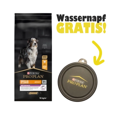 PRO PLAN Age Defence Adult Hundefutter mit Huhn 14kg + Wassernapf GRATIS!