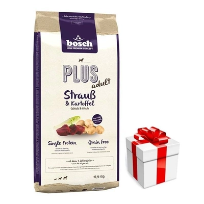 BOSCH Plus Adult Ostrich & Kartoffeln 12,5kg + Überraschung für den Hund