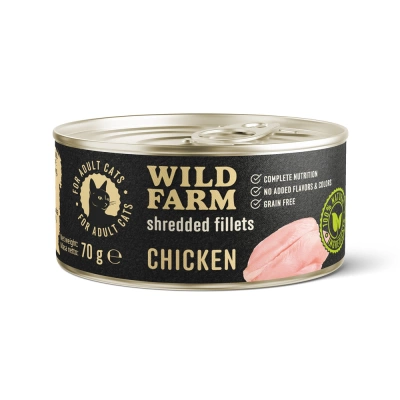WILD FARM Fillets Chicken 70g - getreidefreies Katzennassfutter in Brühe