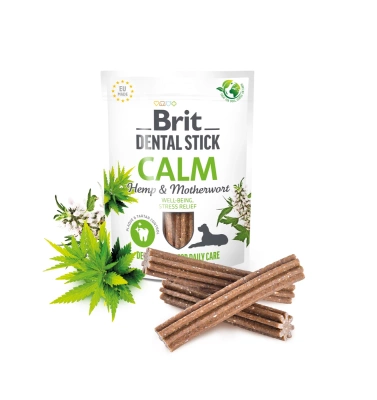 BRIT CARE Dog Dental Stick Calm mit Hanf & Mutterkraut 7 Stück (251g)