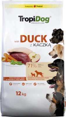 Tropidog Premium Adult Mittlere & Große Rassen Ente & Reis 12kg