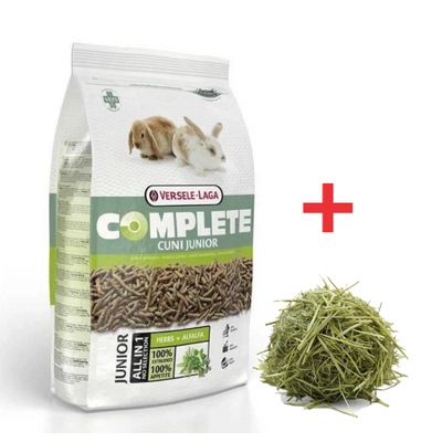 Versele-Laga Cuni Junior Complete - Futter für junge Kaninchen 1,75 kg + Kleines Wiesenheu 400g GRATIS!