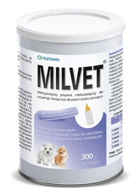 Eurowet Milvet Ersatzmilch für Welpen und Kätzchen 300g