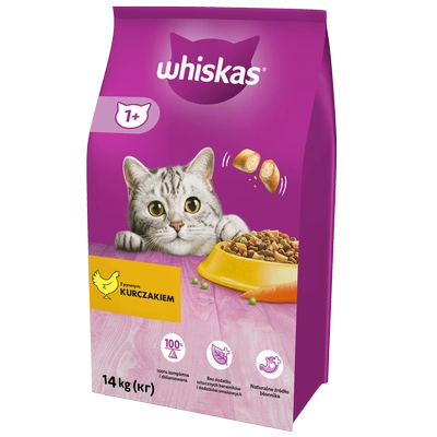 WHISKAS Katzentrockenfutter 1+ mit Huhn 14kg