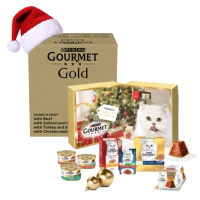 Purina Gourmet Gold Stückchen in Soßenmischung 96 x 85 g + Purina® Gourmet™ Adventskalender GRATIS
