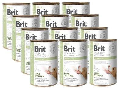 Brit Grain Free Veterinary Diet Dog Diabetes mit Lamm und Erbsen 12x400g